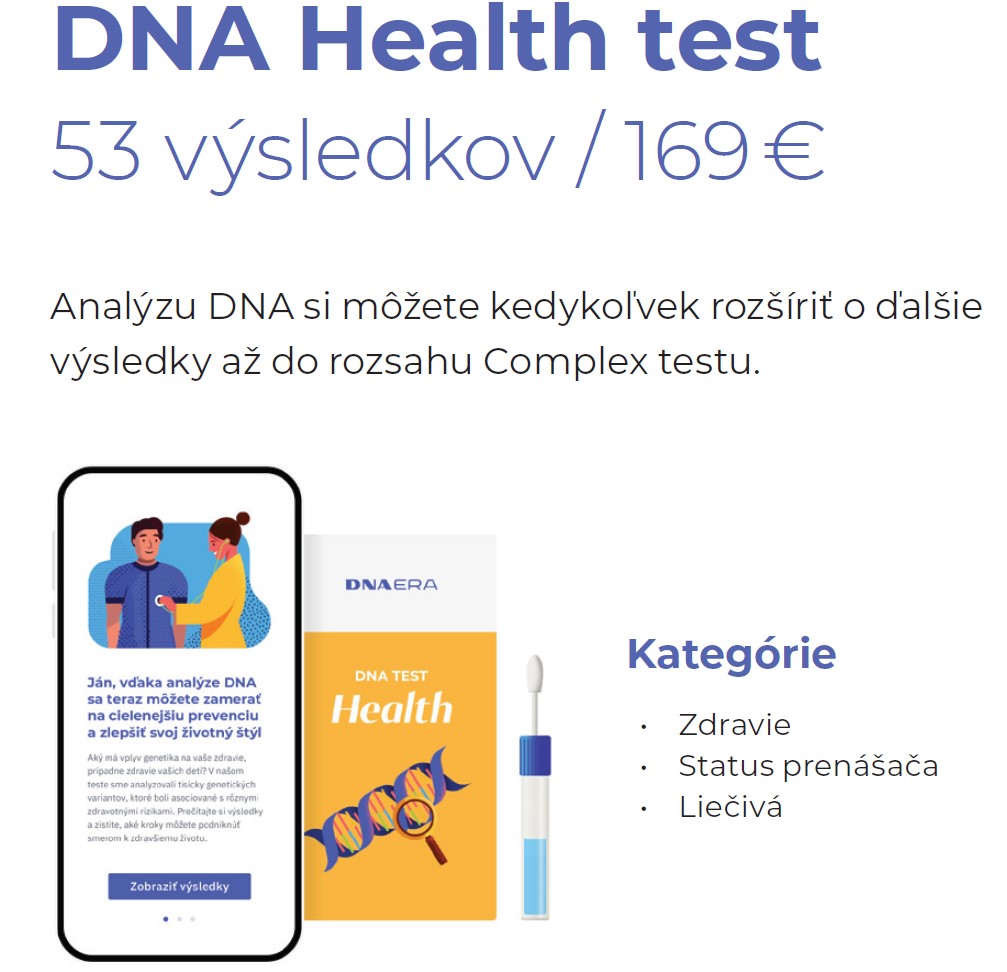 Zľava 50€ na DNA Health test - kód vložený balení tlakomeru OMRON.